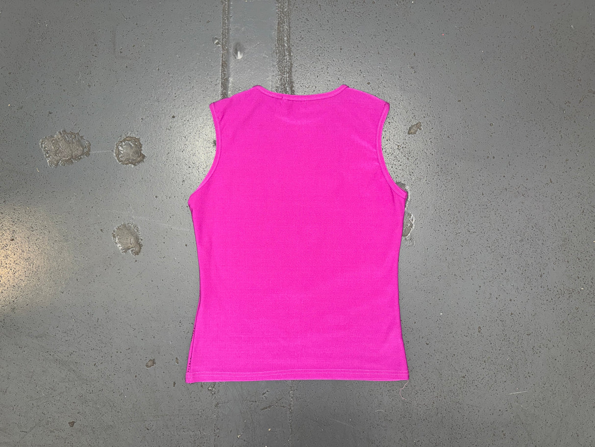 Magenta Sleeveless Glitter Top