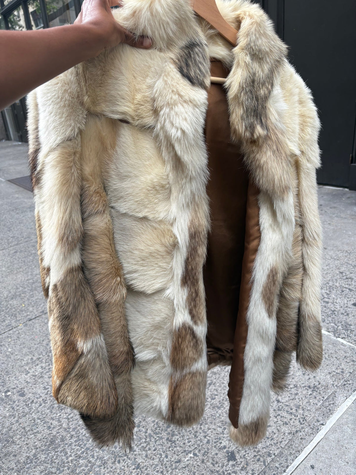 Vintage patchwork real fur
