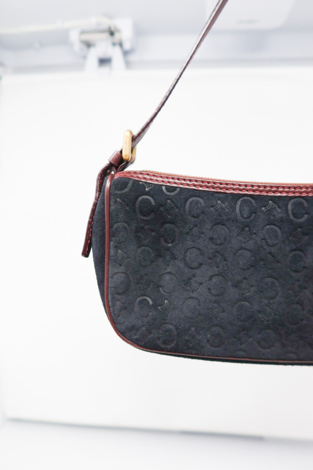 Celine Suede Black Shoulder Bag