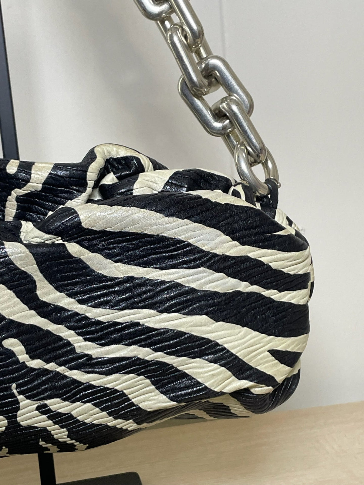 Bottega Veneta Zebra Print Chain Pouch