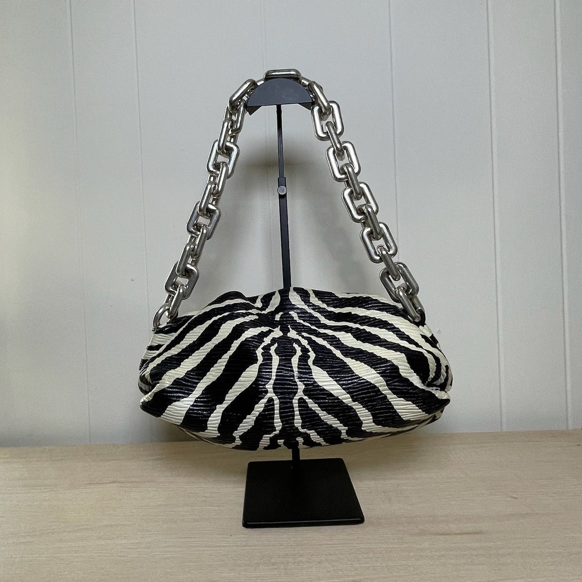 Bottega Veneta Zebra Print Chain Pouch