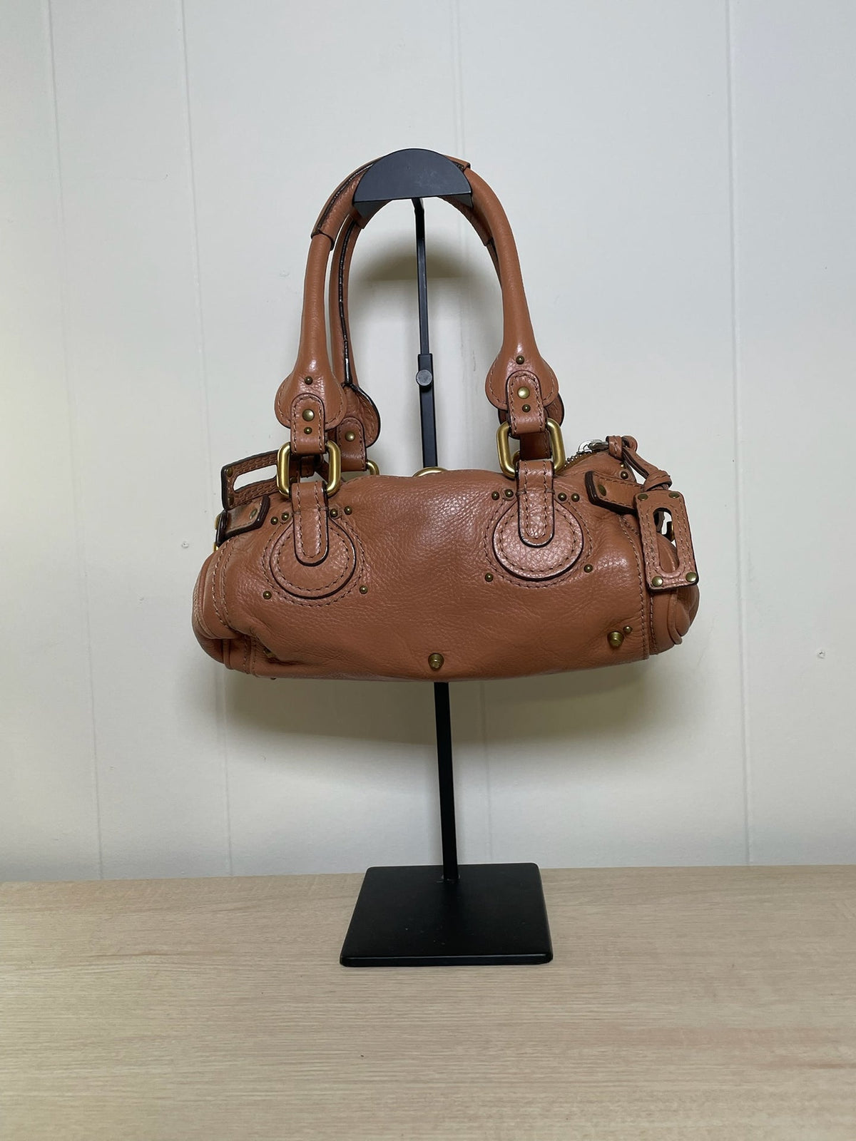 Mini Chloé Paddington Leather Satchel Bag Handbag Warm Caramel