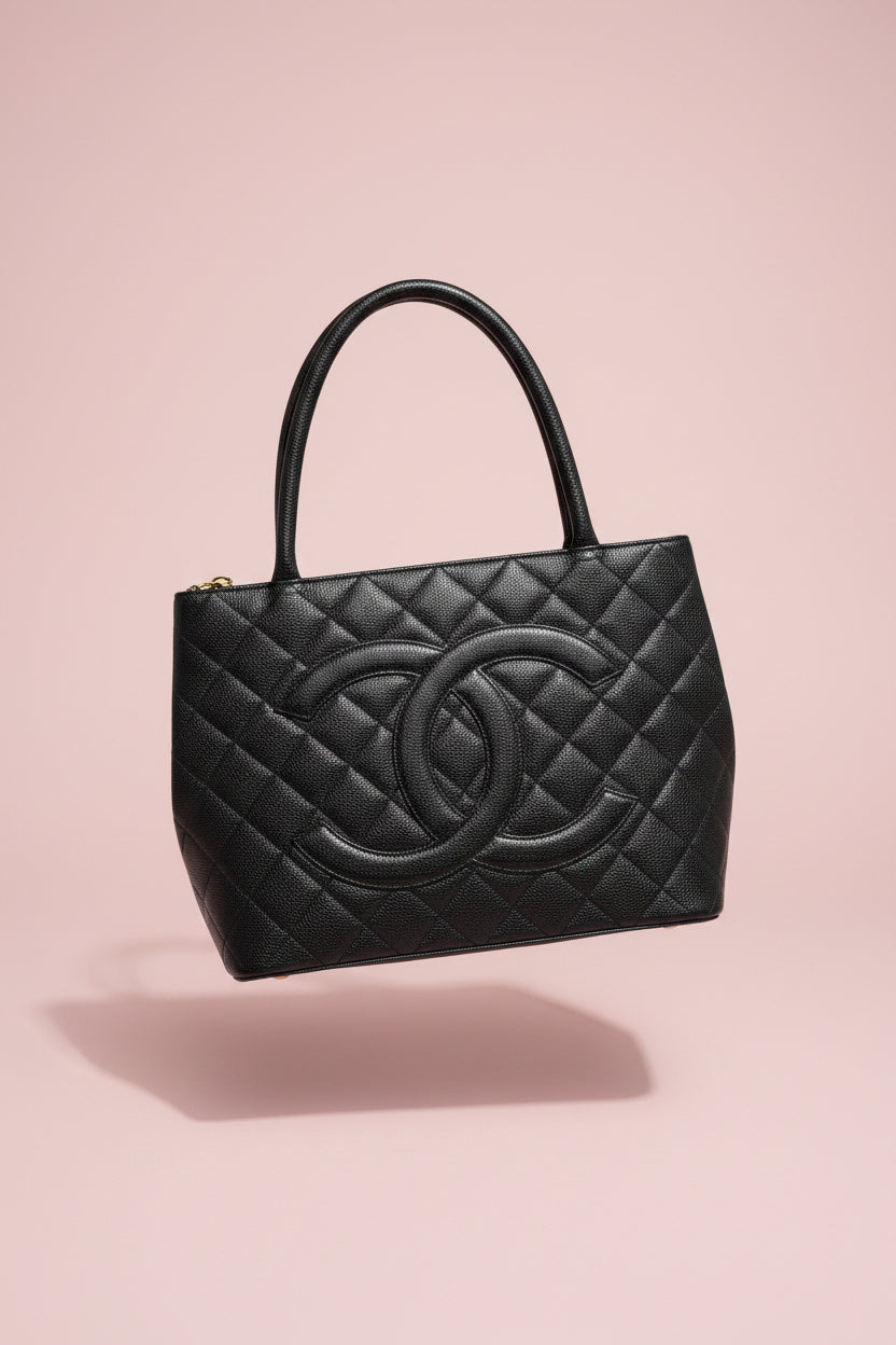 #36 Chanel Matelasse COCO Mark Medallion Tote Bag