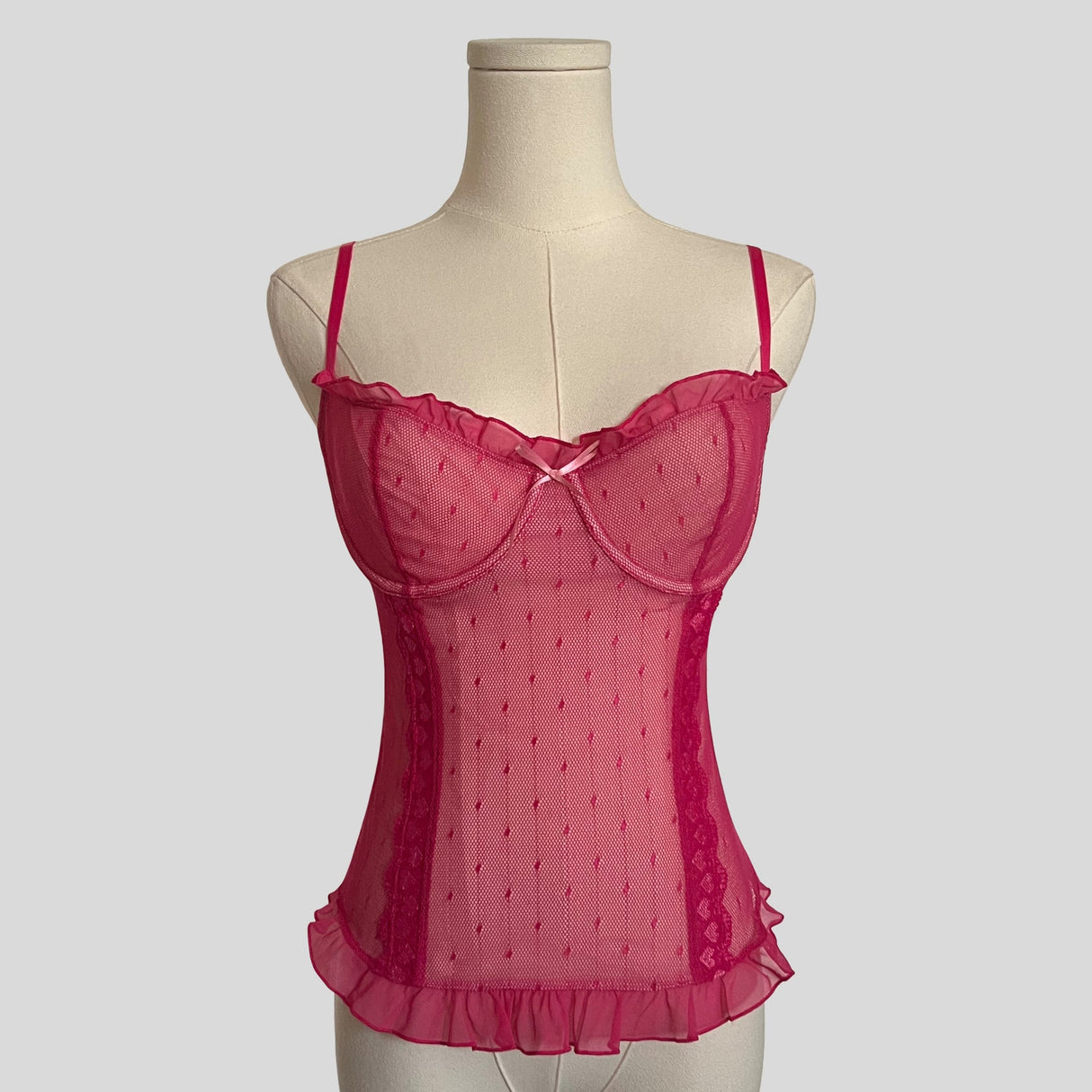 Heart print lace corset