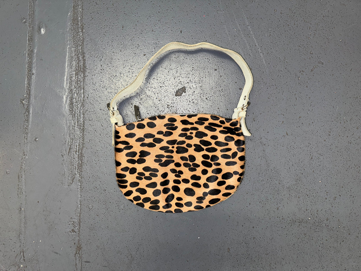 CECCONI PIERO Pony Hair Animal Print Shoulder Bag