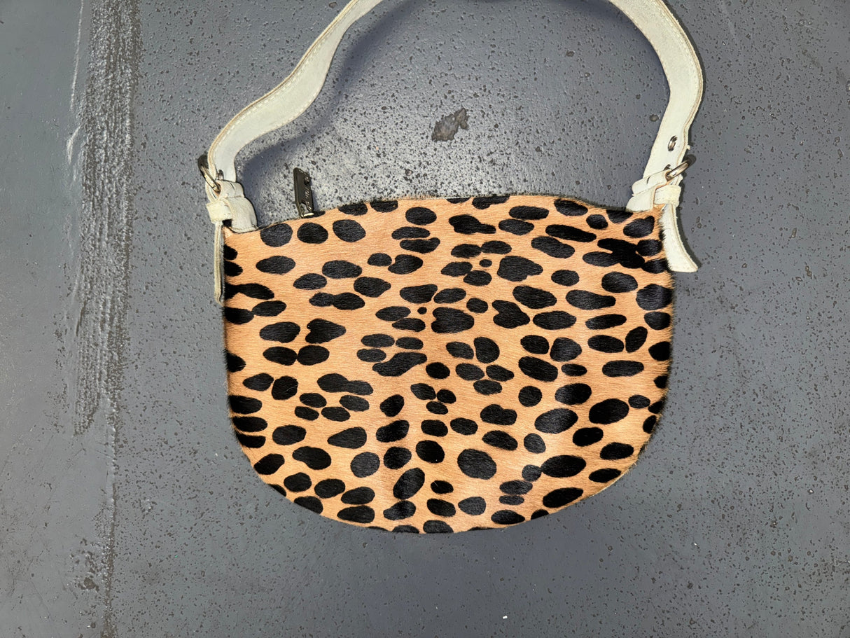 CECCONI PIERO Pony Hair Animal Print Shoulder Bag