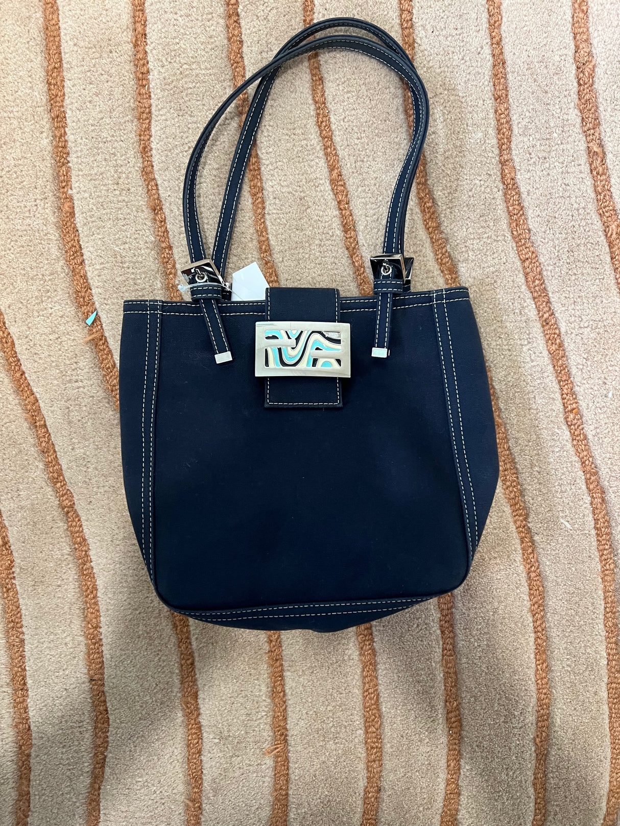 #14 Fendi Zucca Canvas Mamma Mini Handbag Navy