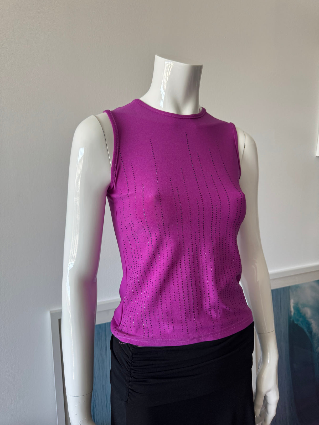 Magenta Sleeveless Glitter Top