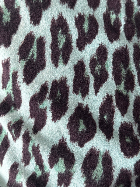BLUMARINE Blue Leopard Print Wrap Sweater