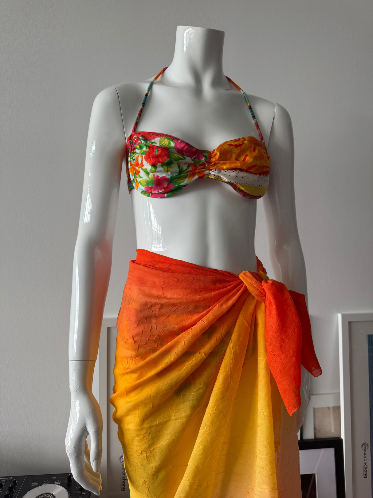 Orange/Yellow Ombré Crinkle Pareo