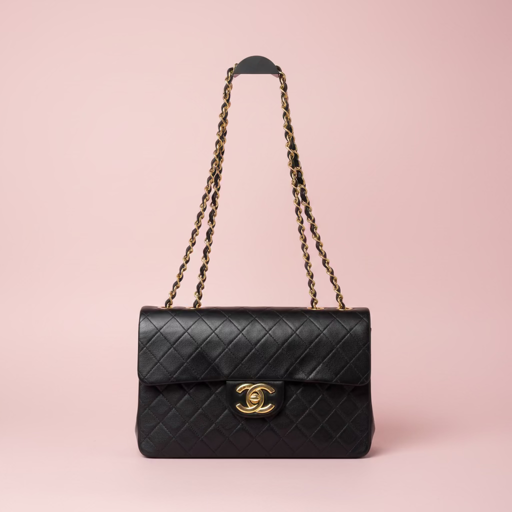 #36 CHANEL Matelasse COCO Mark Chain Lamb Skin Shoulder Bag