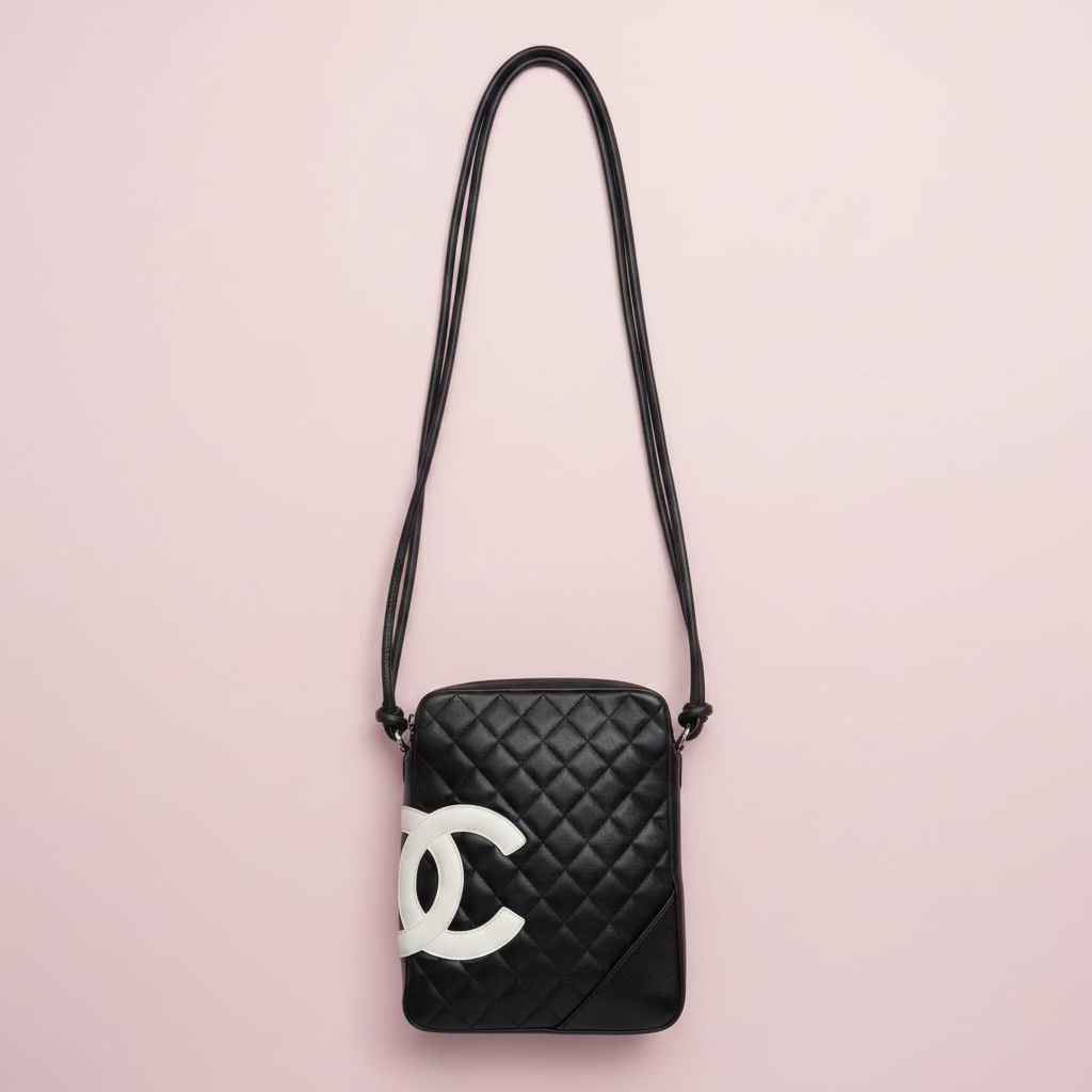 #38 CHANEL Cambon Line Lambskin Medium Pochette Shoulder Bag A25178