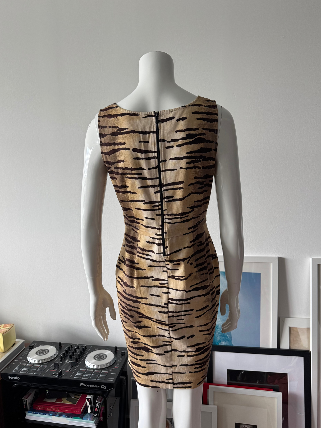 LOVE MOSCHINO Tiger Print Shift Mini Dress
