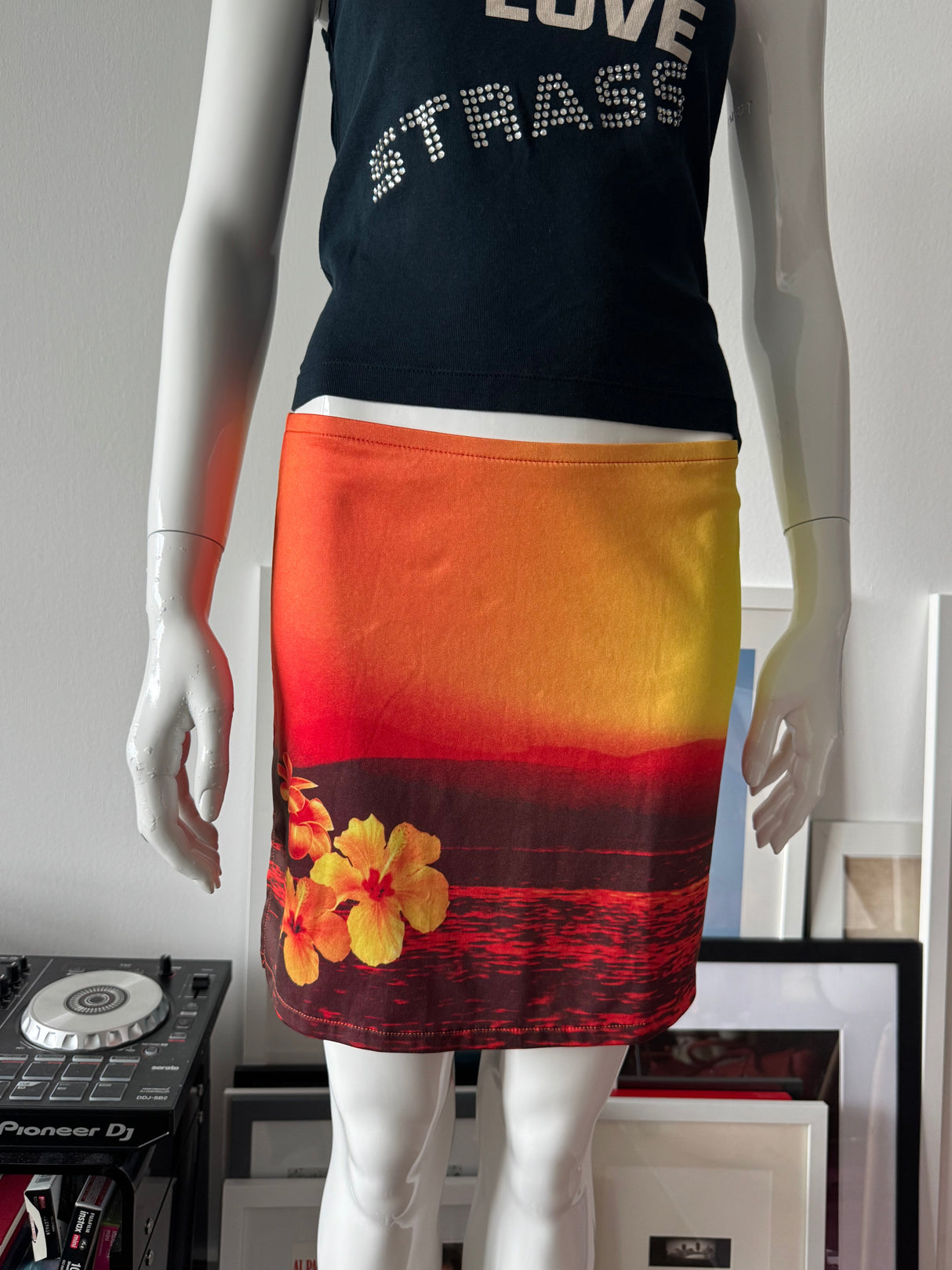Sunset Print Mini Skirt