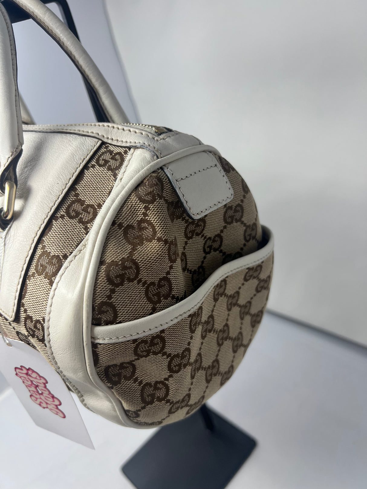 #19 gucci monogram barrel bag