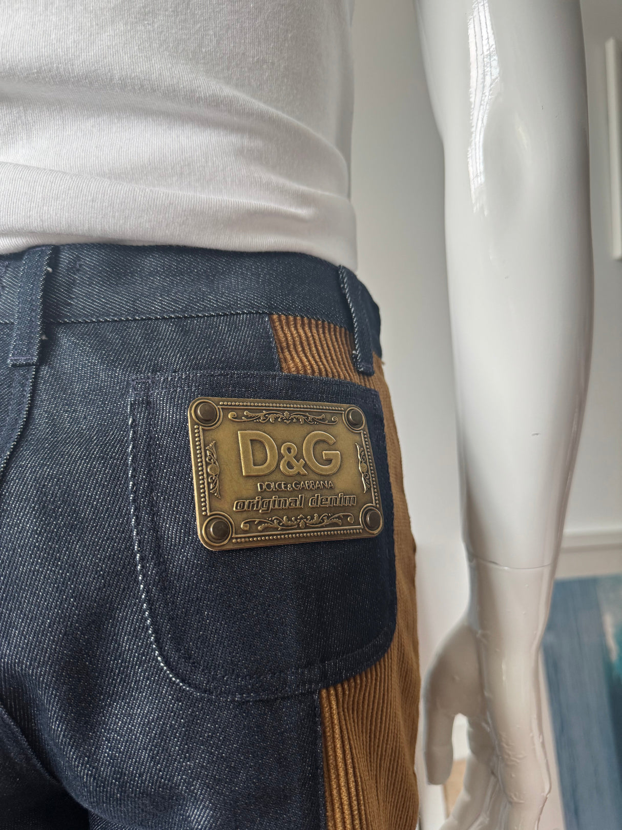DOLCE & GABBANA Denim and Corduroy Pants