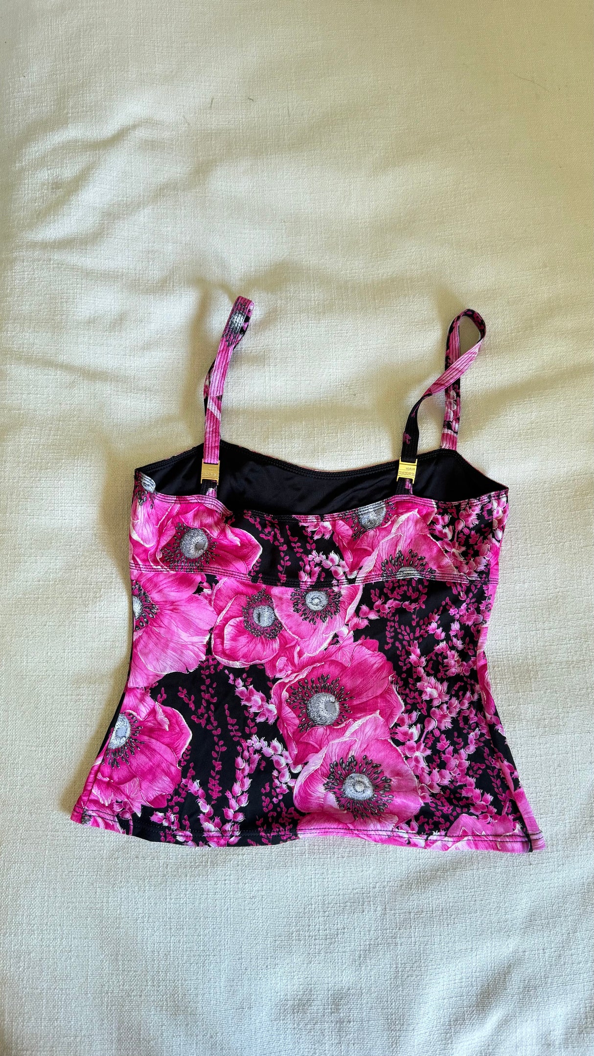 SS2002 Gianni Versace Couture by Donatella Versace Pink Poppy Floral Print Stretch Set