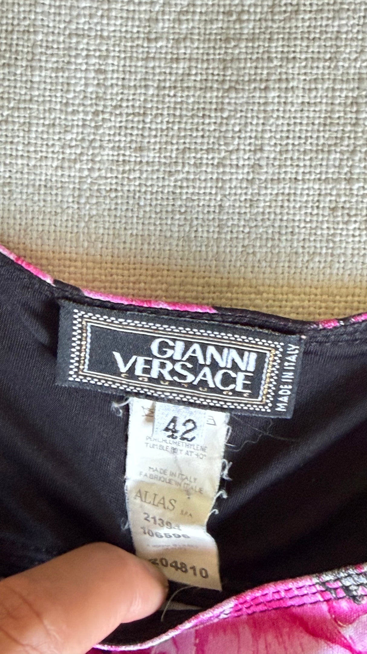 SS2002 Gianni Versace Couture by Donatella Versace Pink Poppy Floral Print Stretch Set