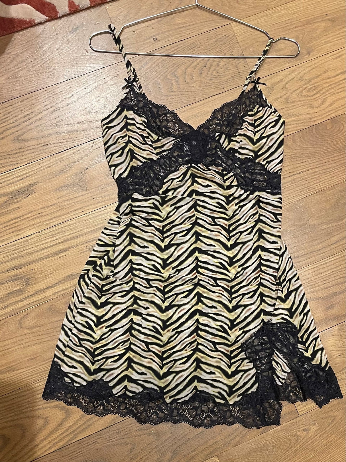 Animal print mini slip dress