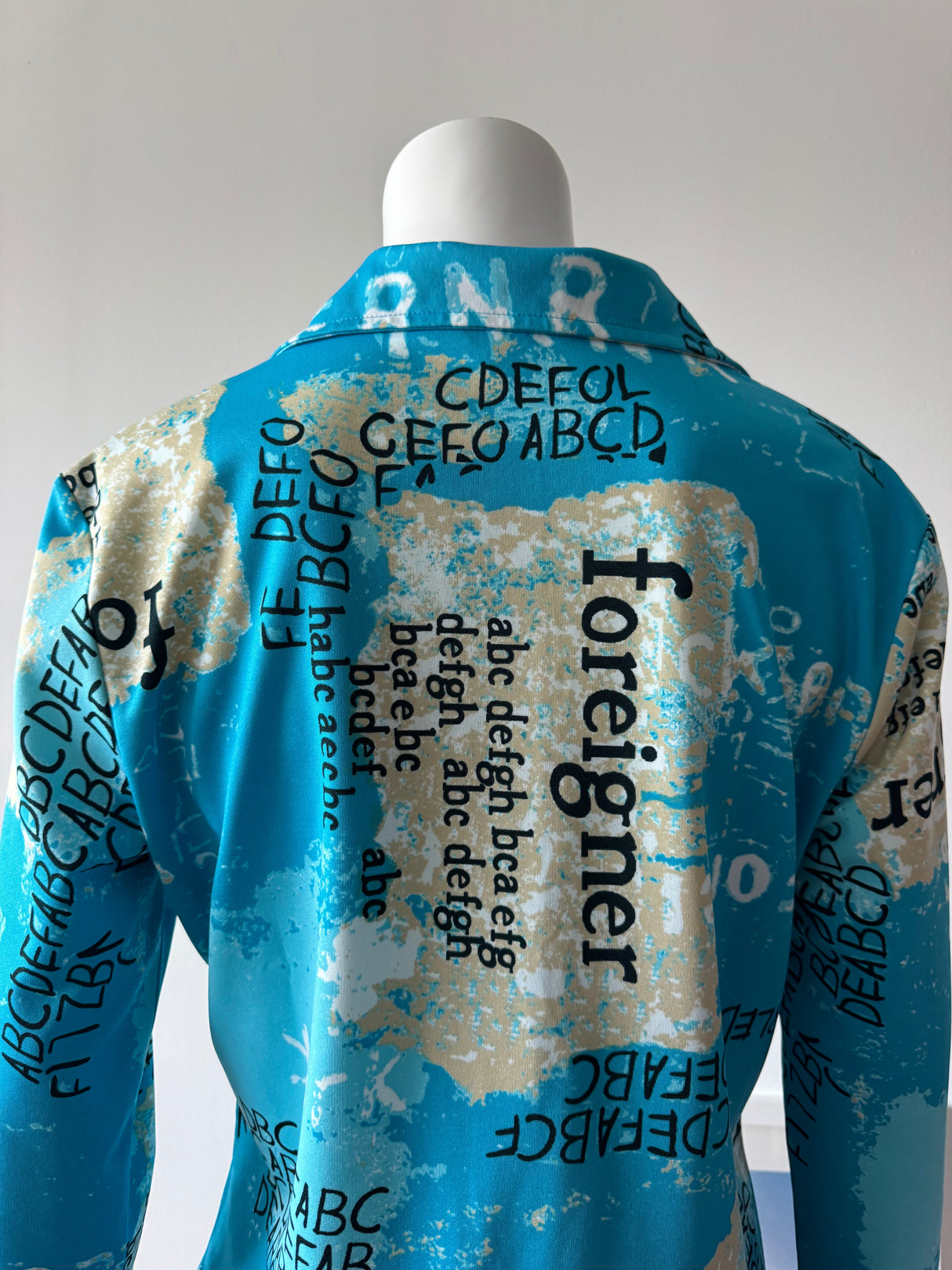 Blue Map Graphic Print Long Sleeve Top