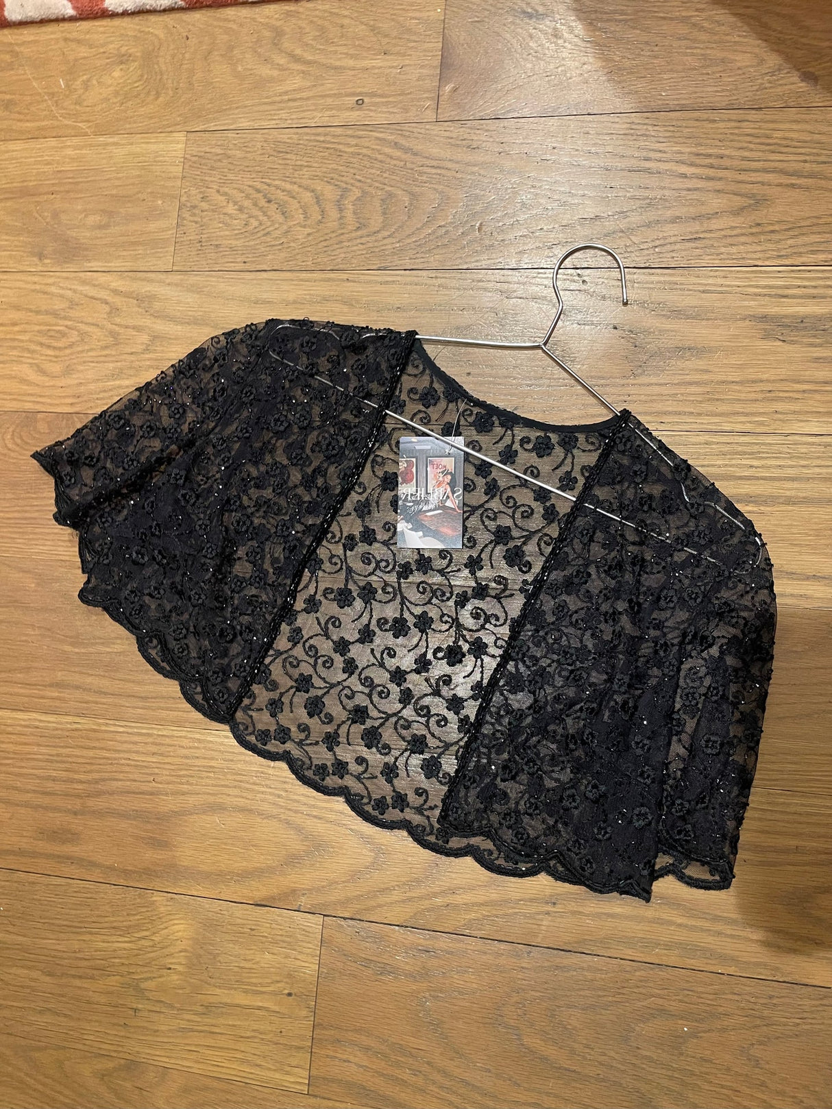 black beaded bolero top