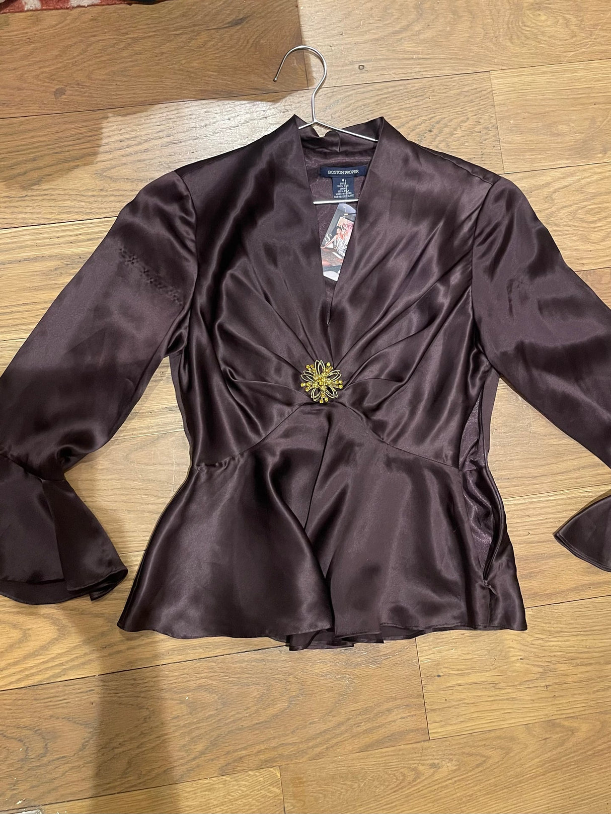brown long sleeve top