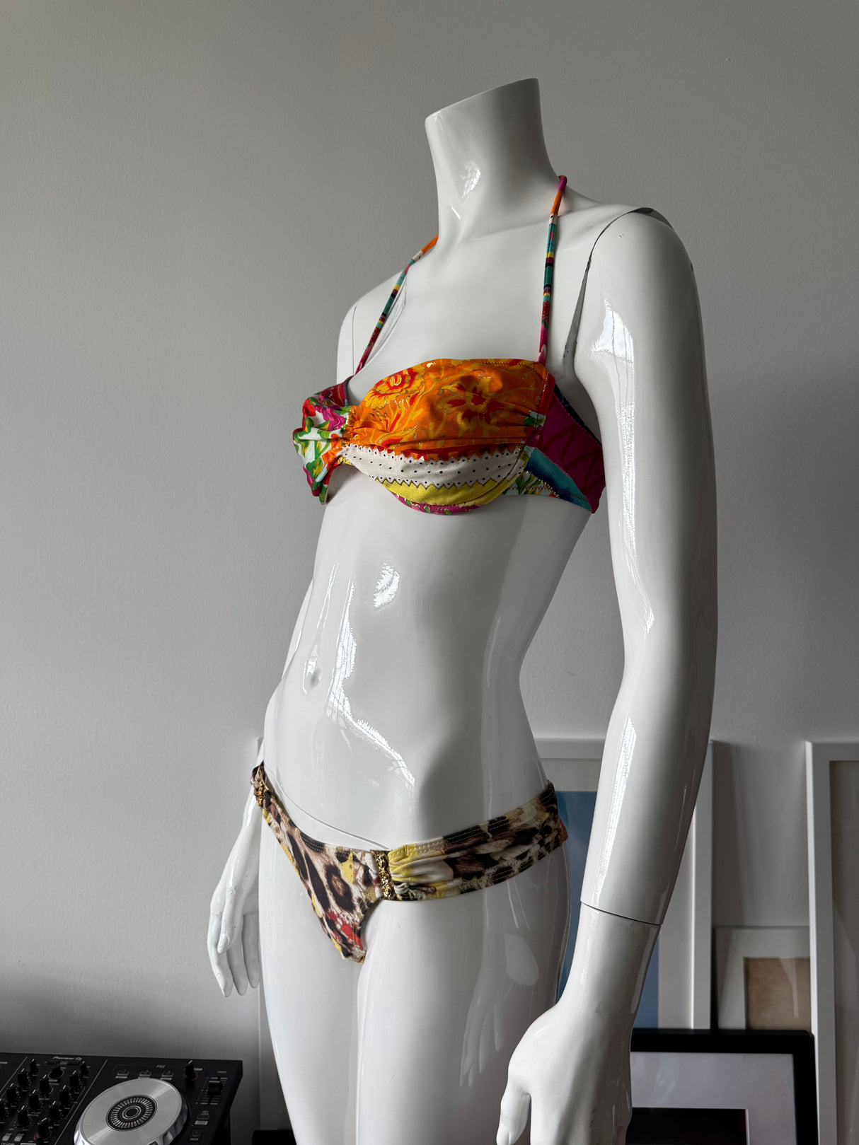 Animal Print and Gold Metal Bikini Bottom