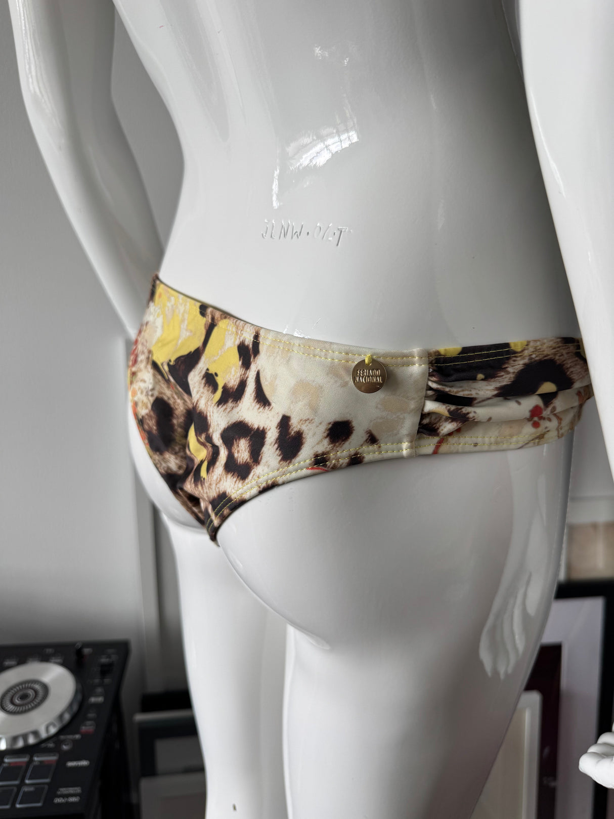 Animal Print and Gold Metal Bikini Bottom