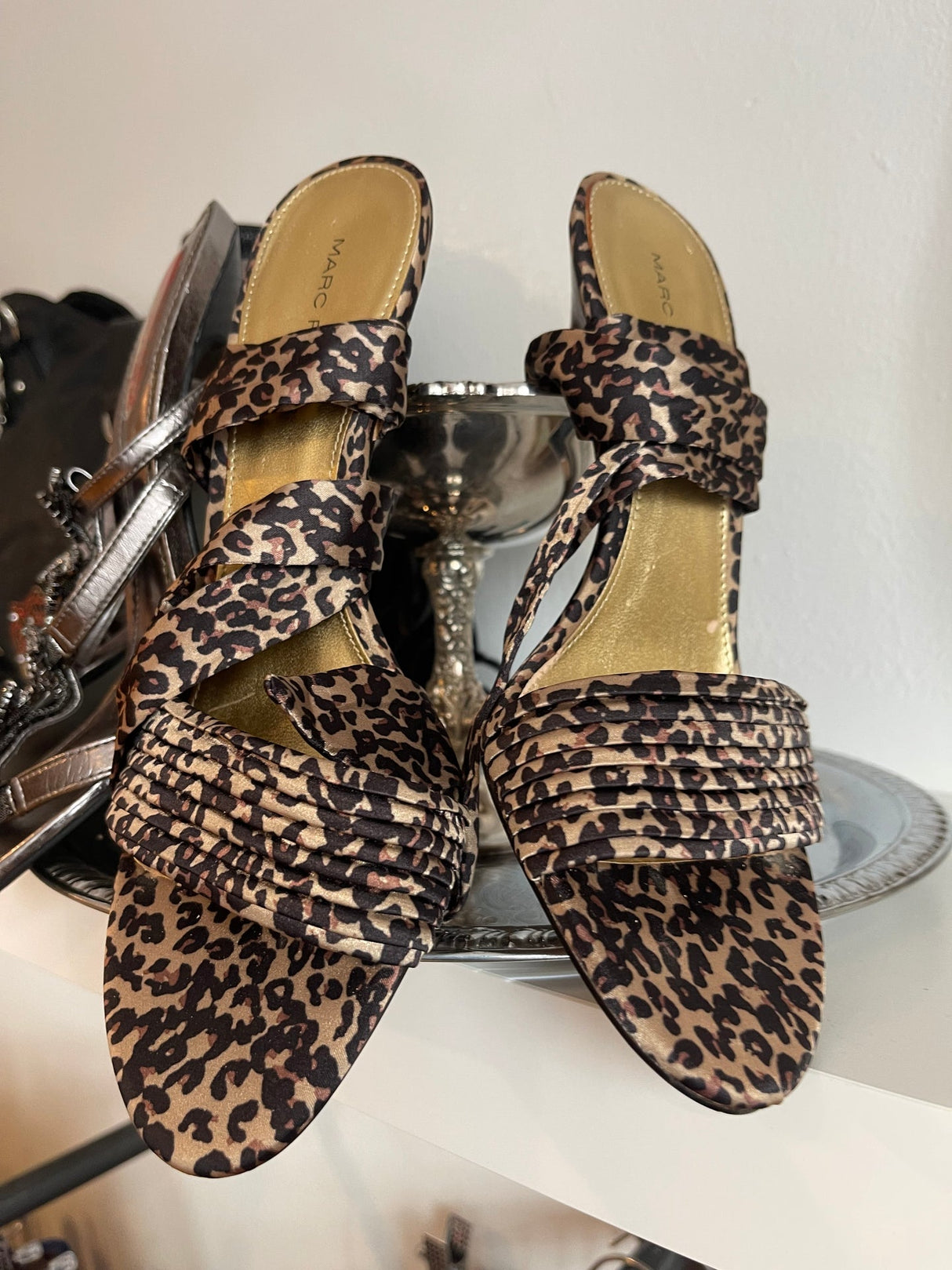 leopard print sandal heels