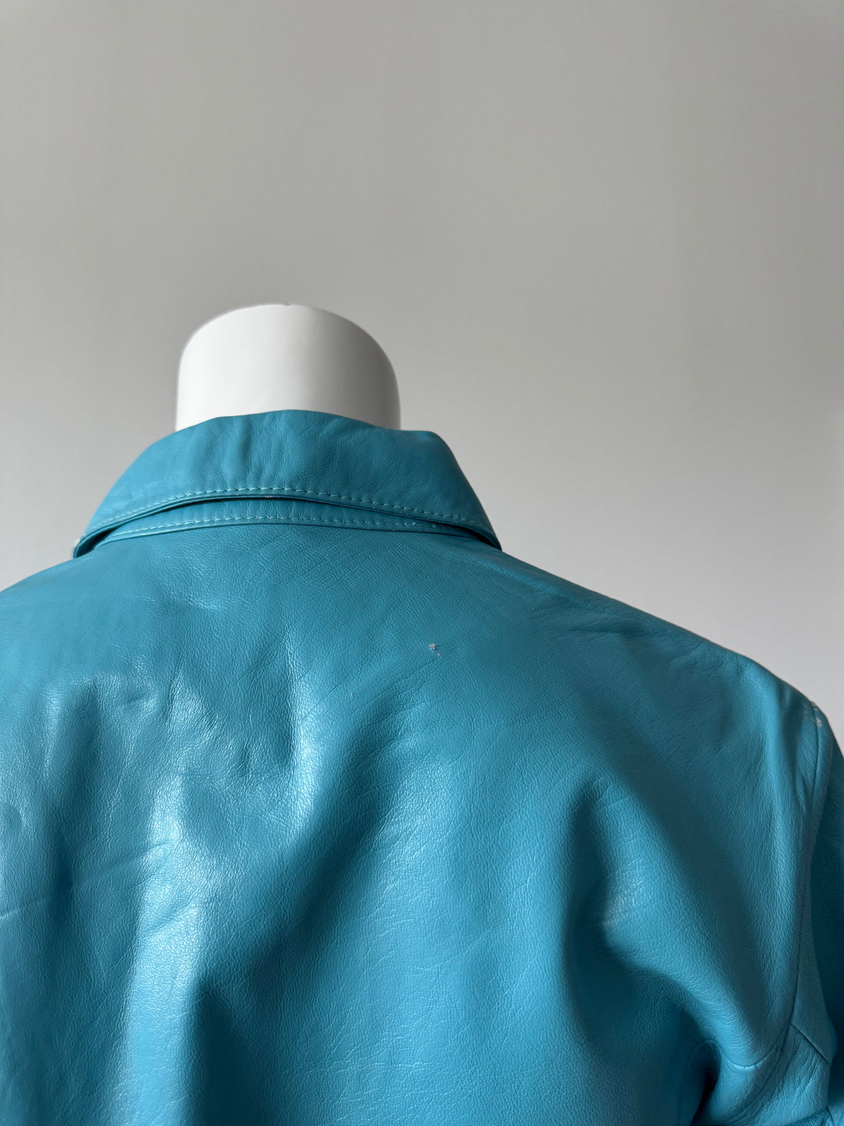 NICOLA BERTI Turquoise Leather Shirt/Jacket