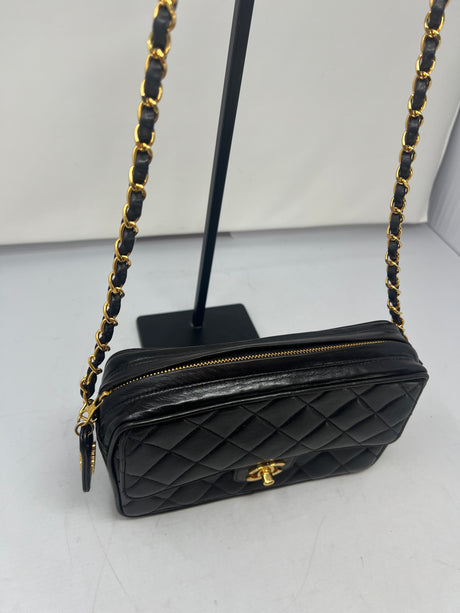 Chanel Black Quilted Lambskin Camera Bag