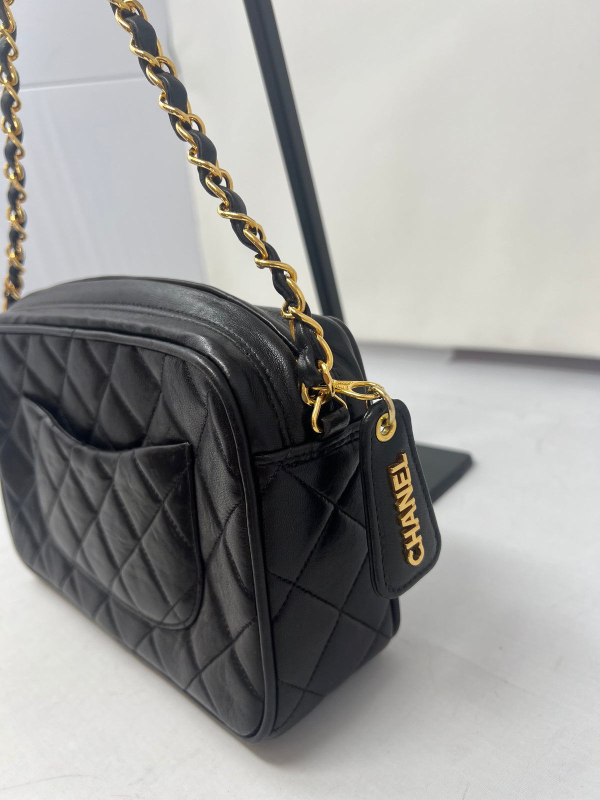 Chanel Black Quilted Lambskin Camera Bag