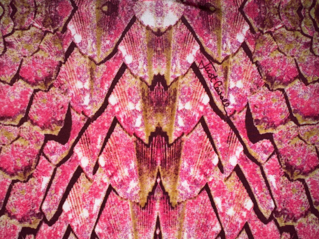 JUST CAVALLI Pink Snakeskin 3/4 Sleeve Top