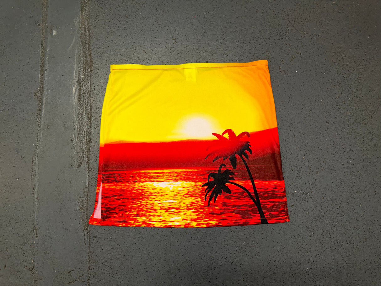 Sunset Print Mini Skirt