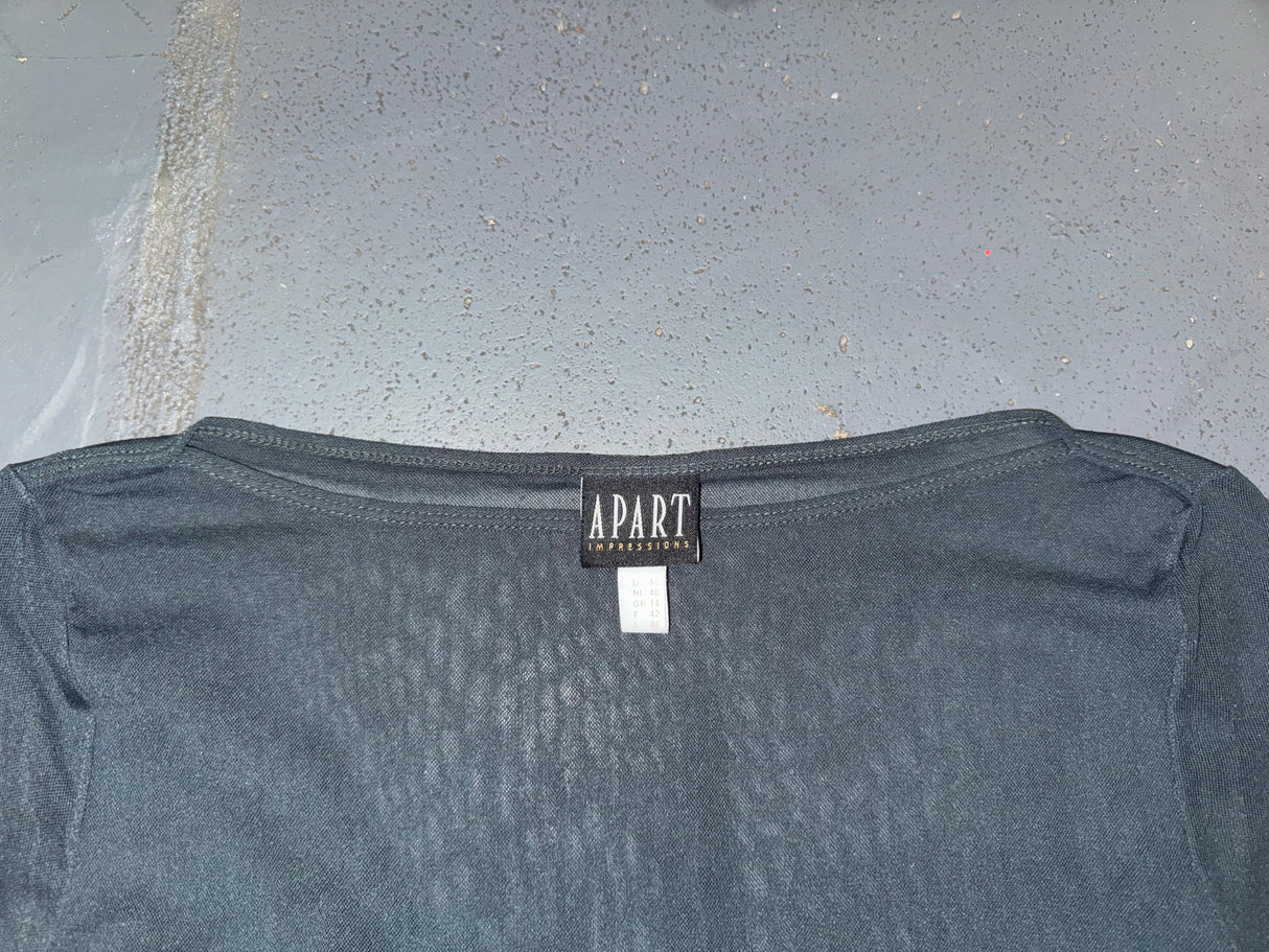 Grey Mesh 3/4 Sleeve Top