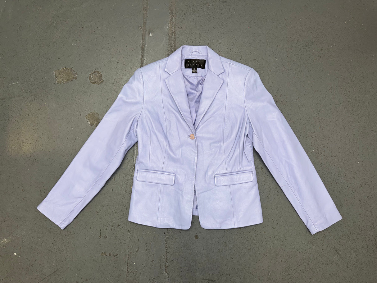 Lavender Leather Blazer Jacket