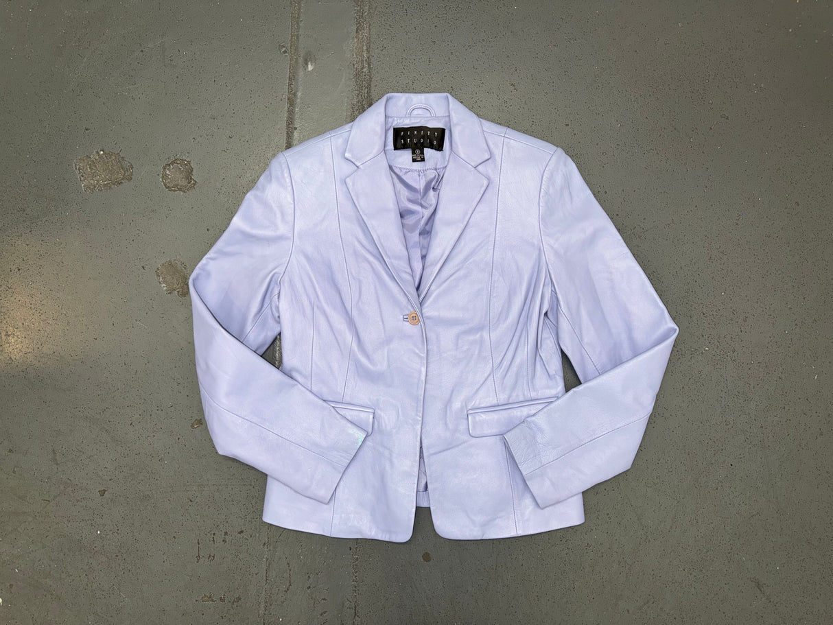 Lavender Leather Blazer Jacket