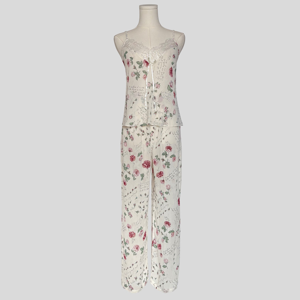 Love Letters floral sheer pajama set