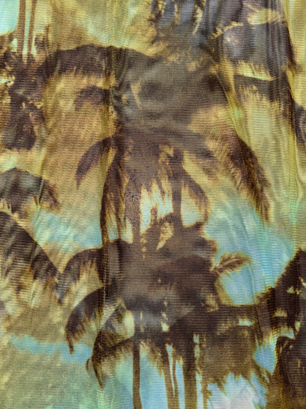 CALIFORNIA CONCEPTS Mesh Palm Tree Print Maxi Dress