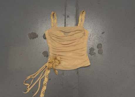 BCBG Beige Mesh Corset Top