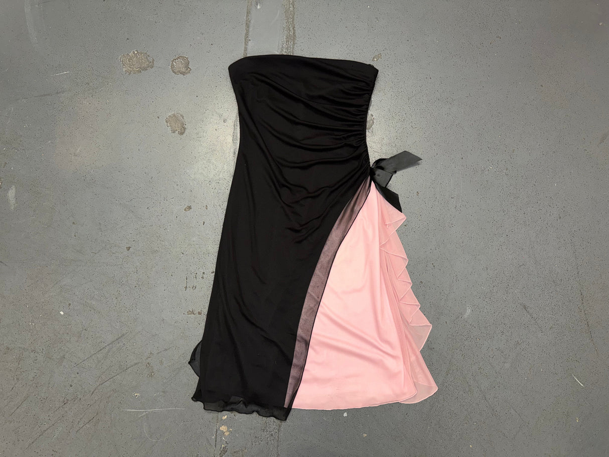 XOXO Black and Pink Mesh Tube Dress