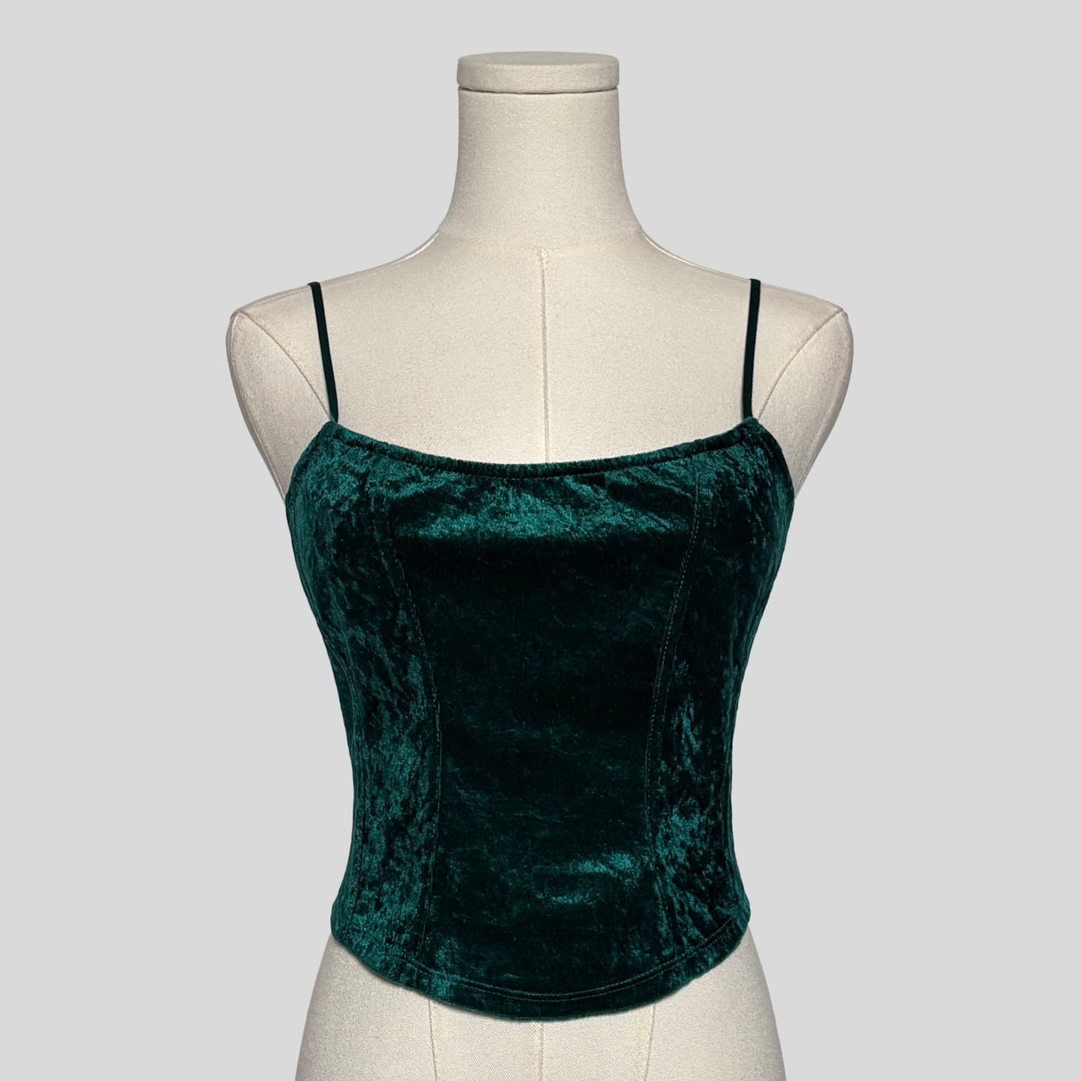 Velvet cami in emerald green