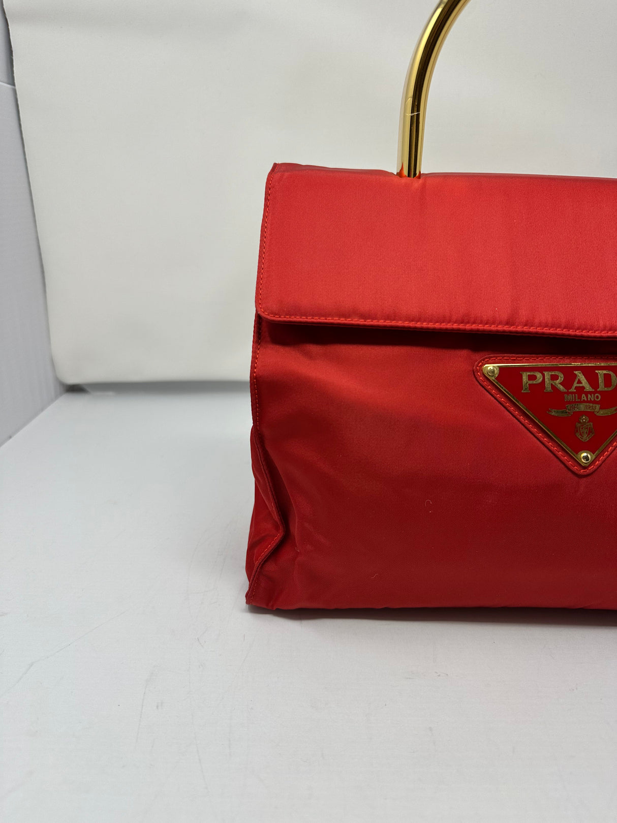 Prada Nylon Red Top Handle