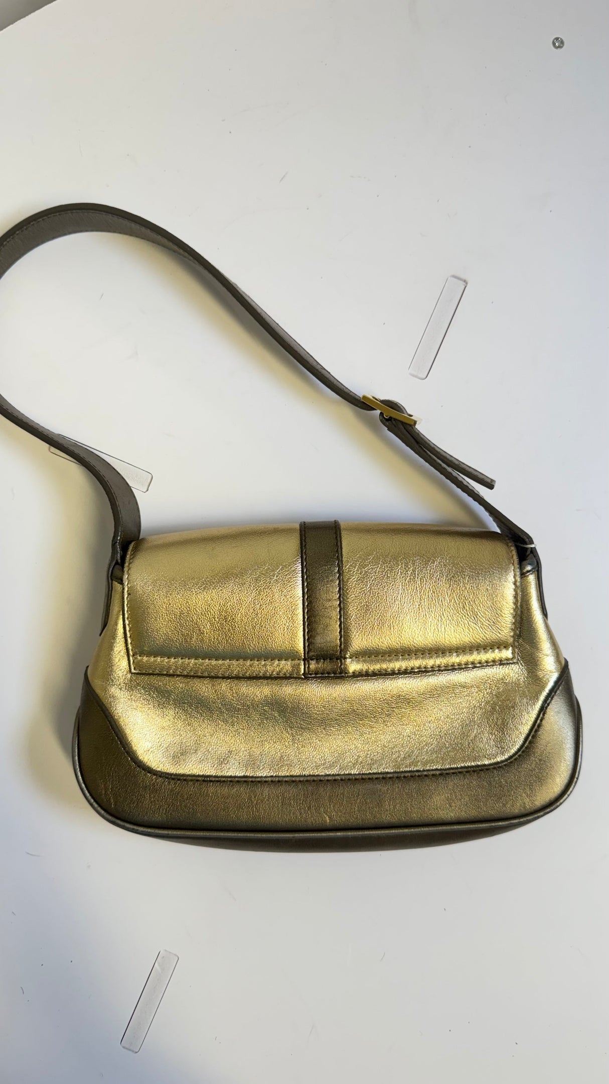 Gucci Mini Jackie Metallic Gold Leather Shoulder Bag - Tom Ford Era