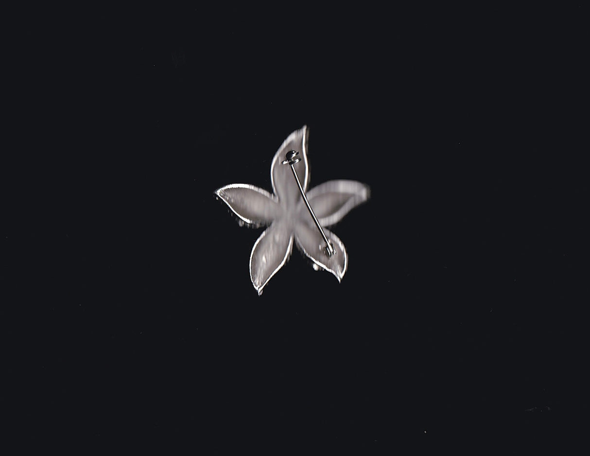 Silver Textured Starfish Pin