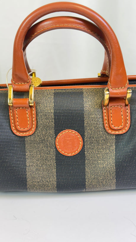 Fendi Pequin Mini Boston Bag