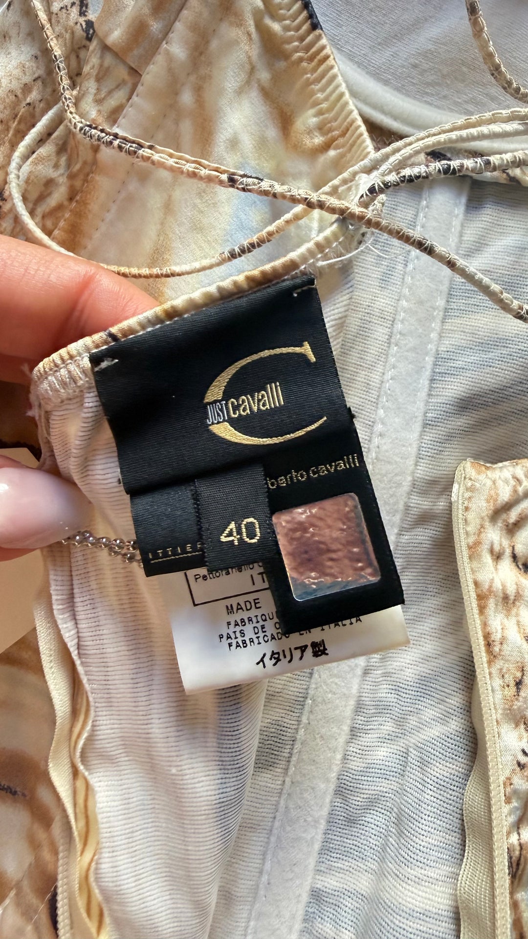 Just Cavalli Snake Print Satin Dress
