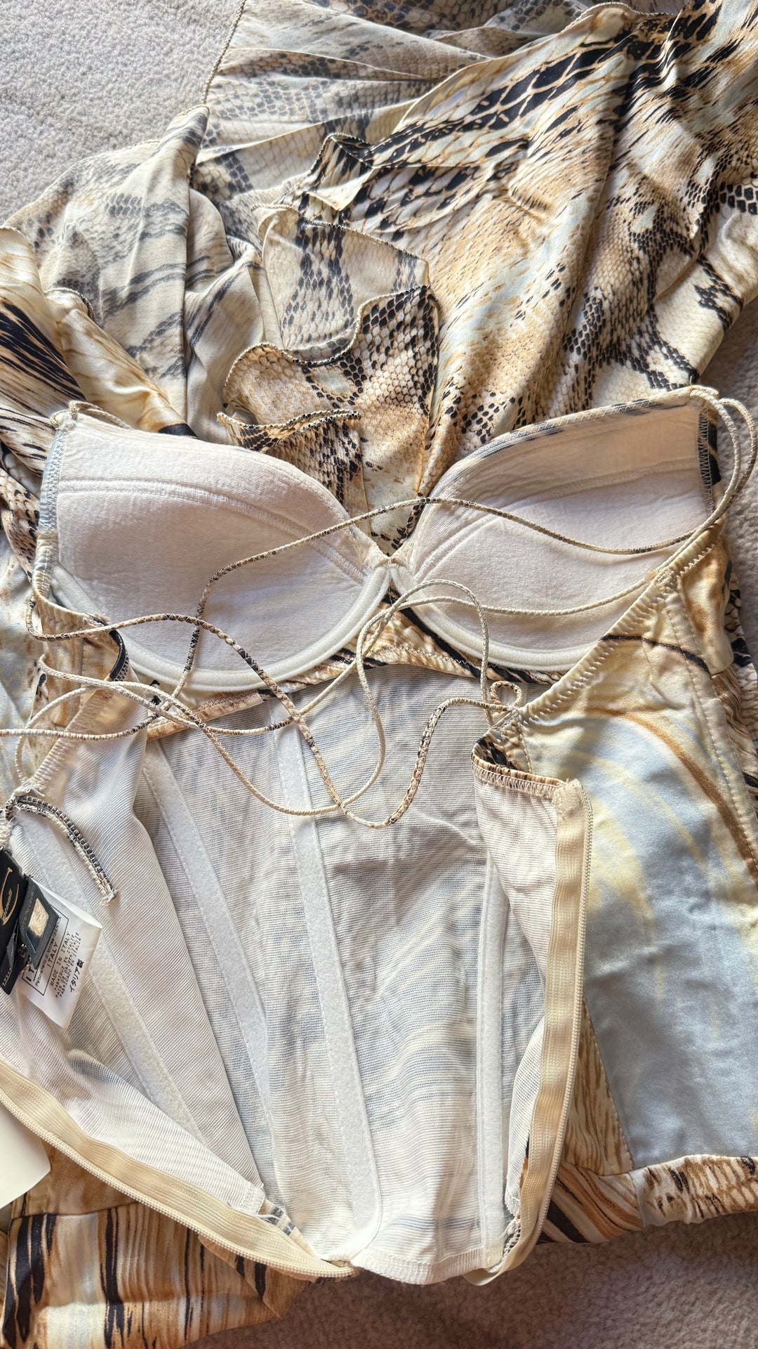 Just Cavalli Snake Print Satin Dress