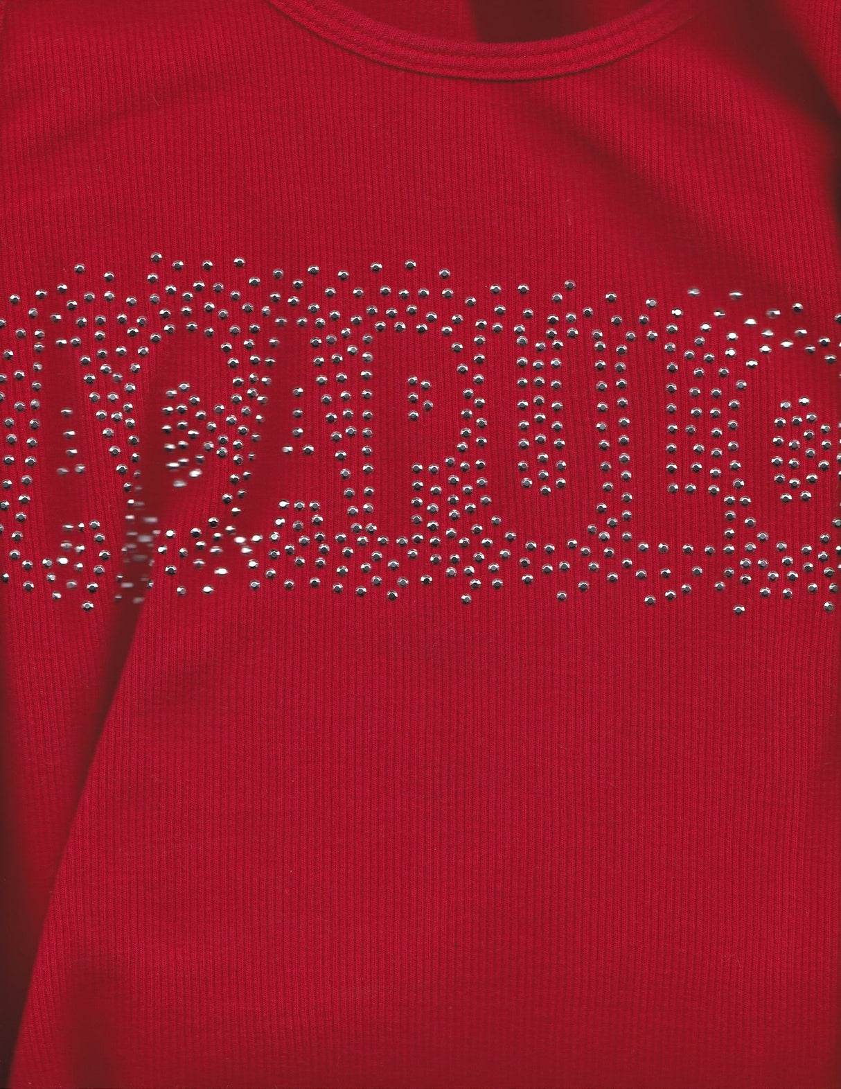 Red Ribbed Tank Top with 'Acapulco' Rhinestone Logo