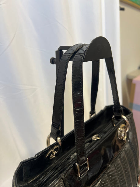 Christian Dior Cadillac Leather Tote Bag Black Galliano Era c. 2003–2004